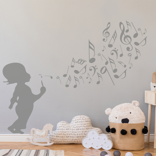 Sticker Mural - Notes de musique Enfant