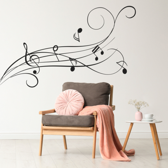 Sticker Mural - Portée musicale