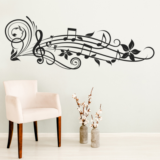 Sticker Mural - Portée musicale