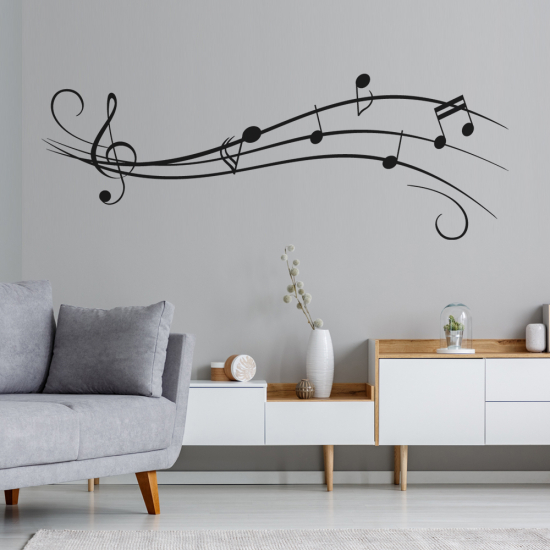 Sticker Mural - Portée musicale