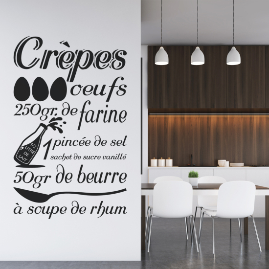 Sticker Mural - Recette Crêpes