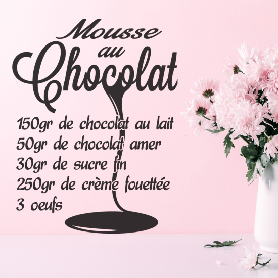 Sticker Mural - Recette Mousse au chocolat