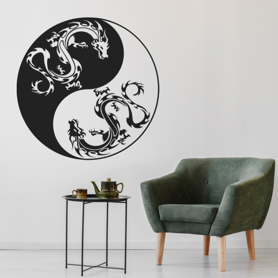 Sticker Mural - Yin Yang Dragons