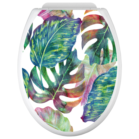 Stickers Abattant WC - Feuilles tropicales