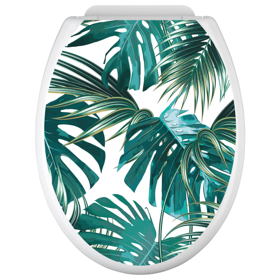 Stickers Abattant WC - Feuilles Tropicales