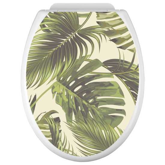 Stickers Abattant WC - Feuilles Tropicales