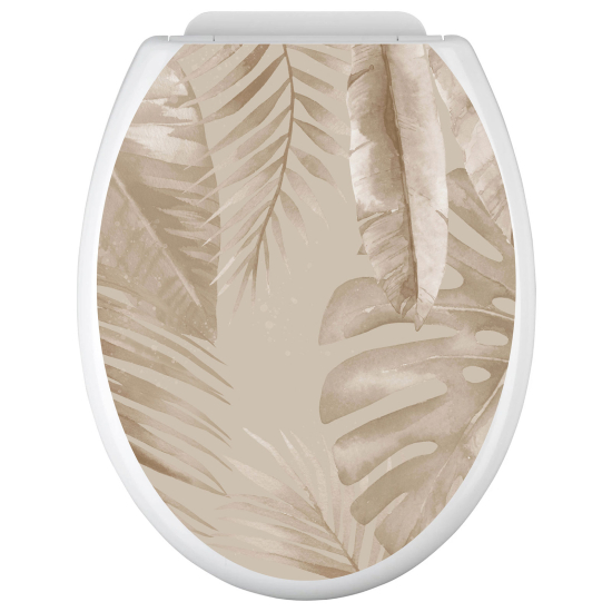 Stickers Abattant WC - Feuilles tropicales