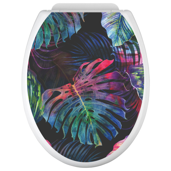 Stickers Abattant WC - Feuilles tropicales