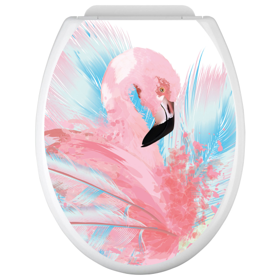 Stickers Abattant WC - Flamant rose