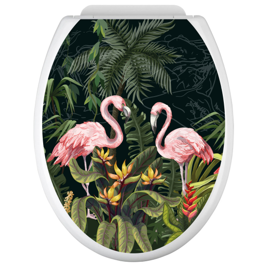 Stickers Abattant WC - Flamants roses