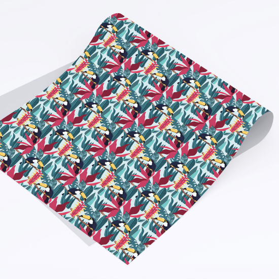 Stickers Adhésif pour relooking - Toucans Fleurs