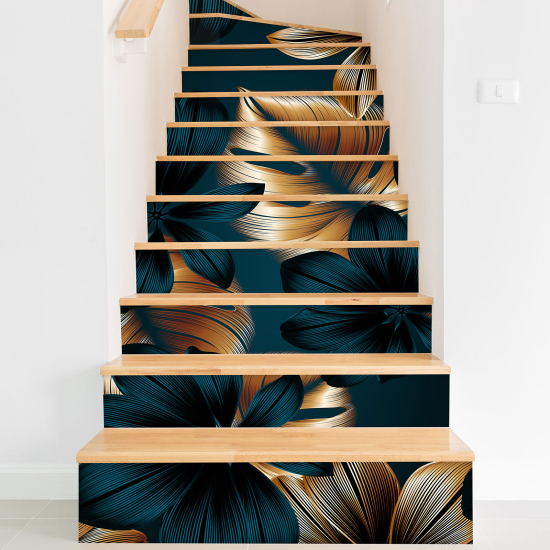 Stickers contremarches escalier - Fleurs