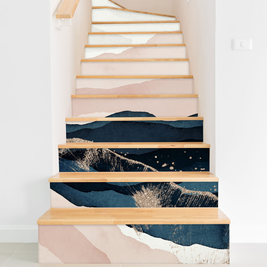 Stickers contremarches escalier - Montagnes Boho