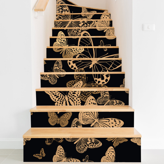 Stickers contremarches escalier - Papillons