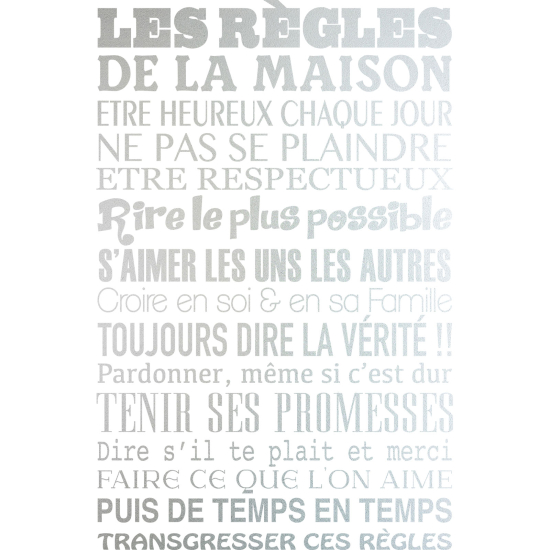 Stickers Dépoli - Citation Règles de la maison