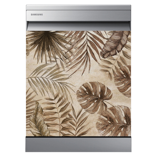 Stickers Lave vaisselle - Feuilles tropicales