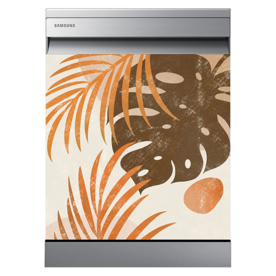 Stickers Lave vaisselle - Feuilles tropicales