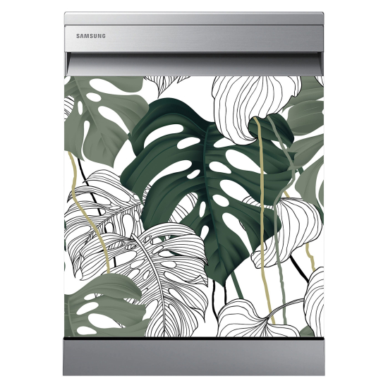 Stickers Lave vaisselle - Feuilles tropicales