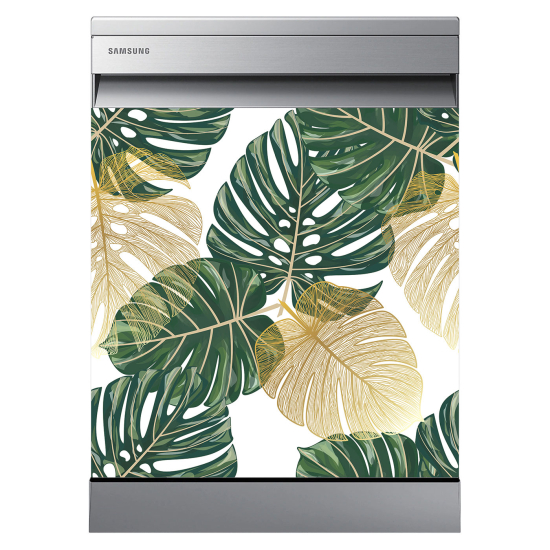 Stickers Lave vaisselle - Feuilles tropicales