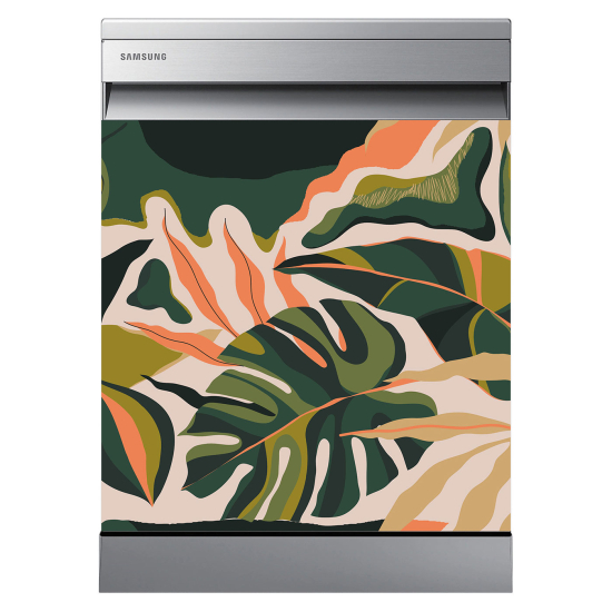 Stickers Lave vaisselle - Feuilles tropicales