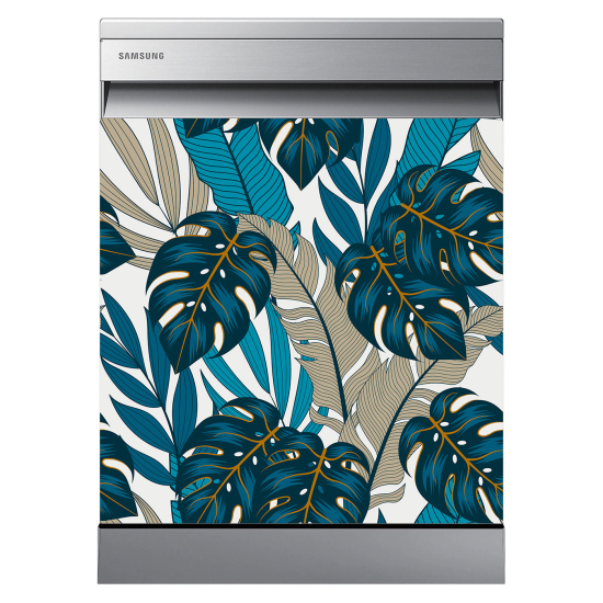 Stickers Lave vaisselle - Feuilles tropicales