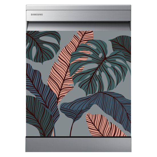 Stickers Lave vaisselle - Feuilles tropicales