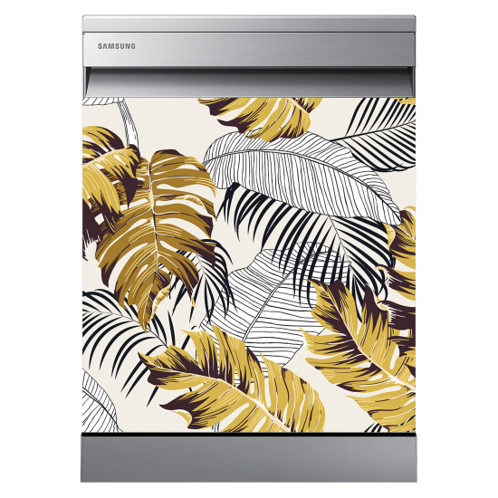 Stickers Lave vaisselle - Feuilles tropicales