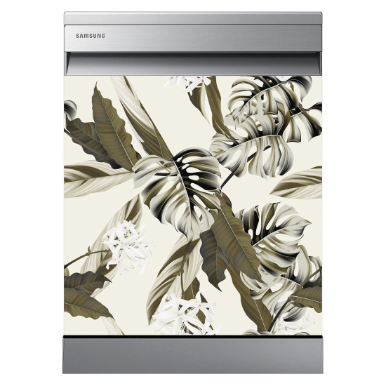 Stickers Lave vaisselle - Feuilles tropicales