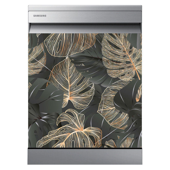 Stickers Lave vaisselle - Feuilles tropicales