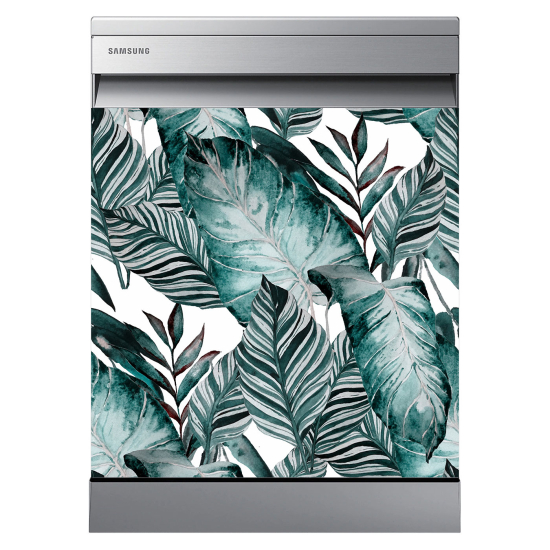 Stickers Lave vaisselle - Feuilles tropicales