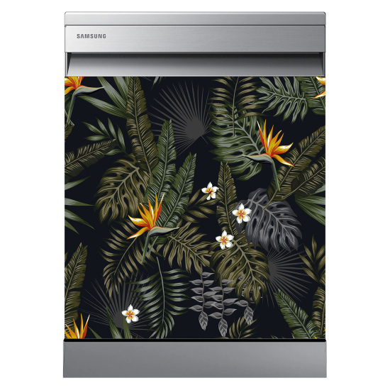 Stickers Lave vaisselle - Feuilles tropicales