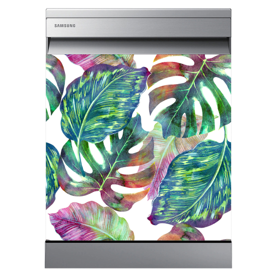 Stickers Lave vaisselle - Feuilles tropicales