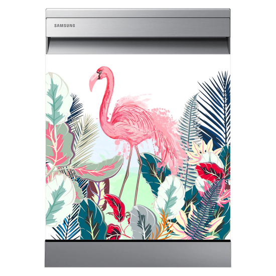 Stickers Lave vaisselle - Flamant rose