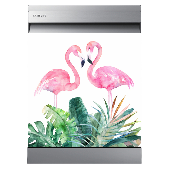 Stickers Lave vaisselle - Flamants roses