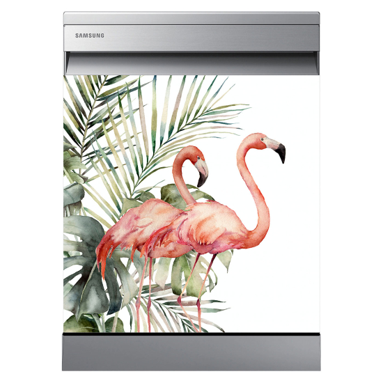 Stickers Lave vaisselle - Flamants roses