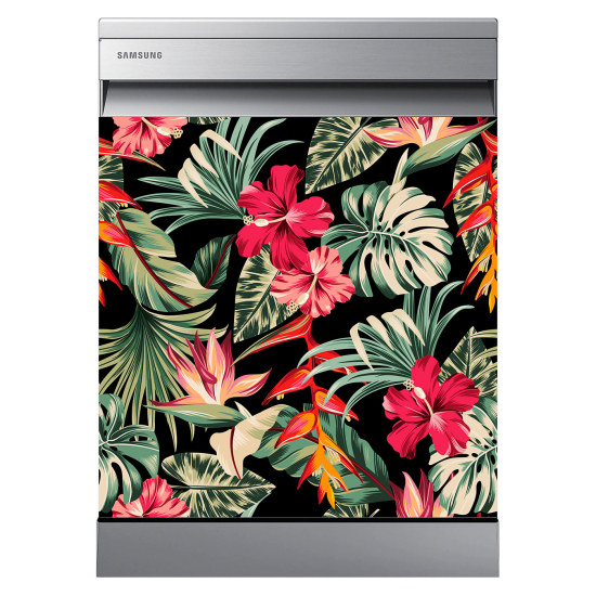 Stickers Lave vaisselle - Fleurs tropicales