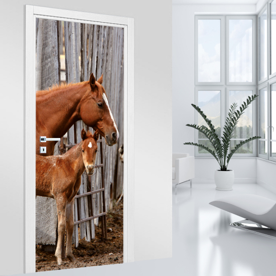 Stickers pour porte - Chevaux