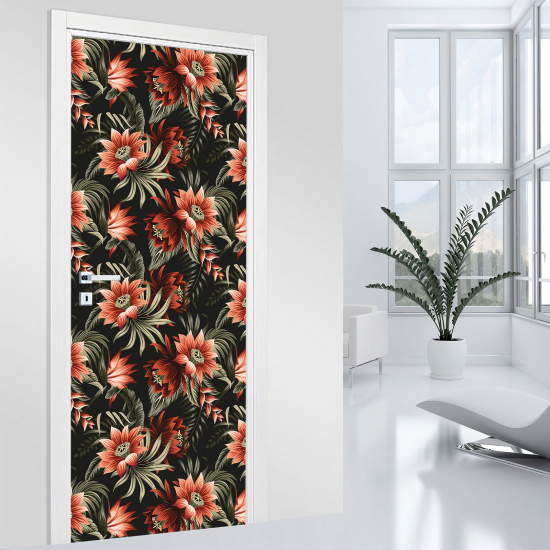 Stickers pour porte - Fleurs