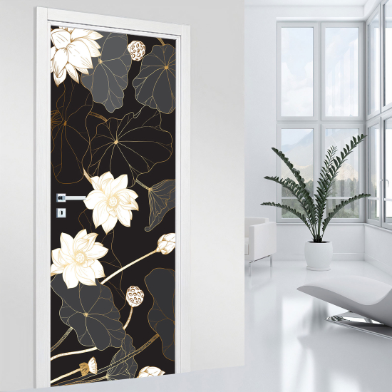 Stickers pour porte - Fleurs