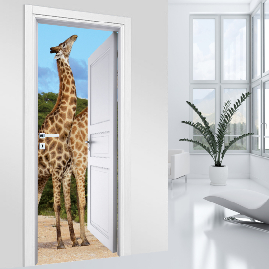 Stickers pour porte - Girafes