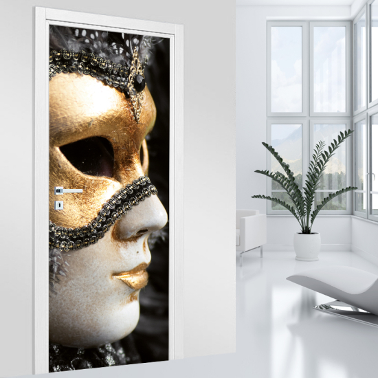 Stickers pour porte - Masque Venise