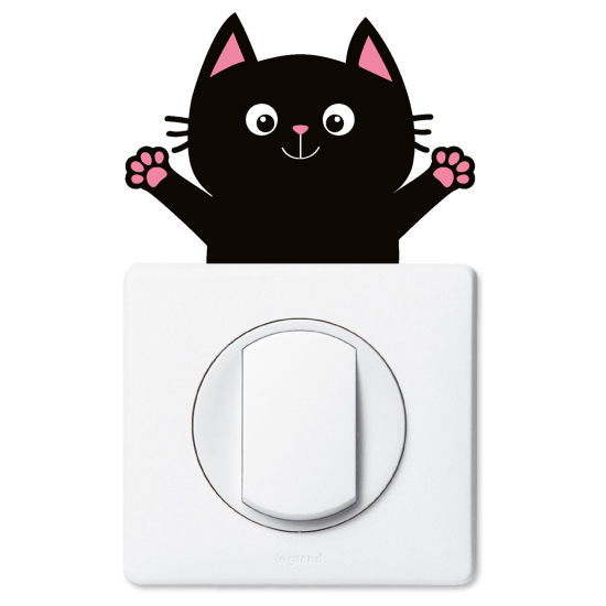 Stickers prises et interrupteurs - Chat