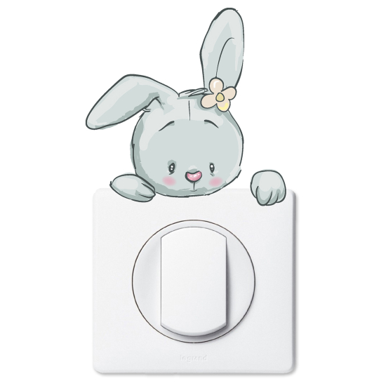 Stickers prises et interrupteurs - Lapin