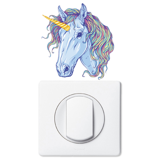 Stickers prises et interrupteurs - Licorne