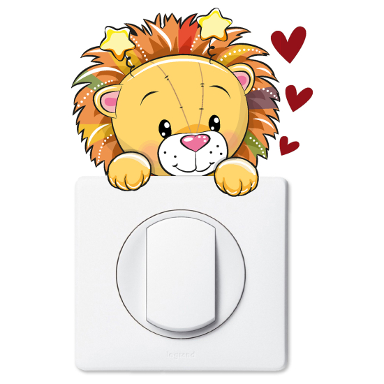 Stickers prises et interrupteurs - Lion