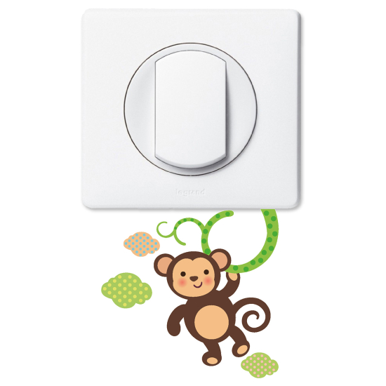 Stickers prises et interrupteurs - Singe