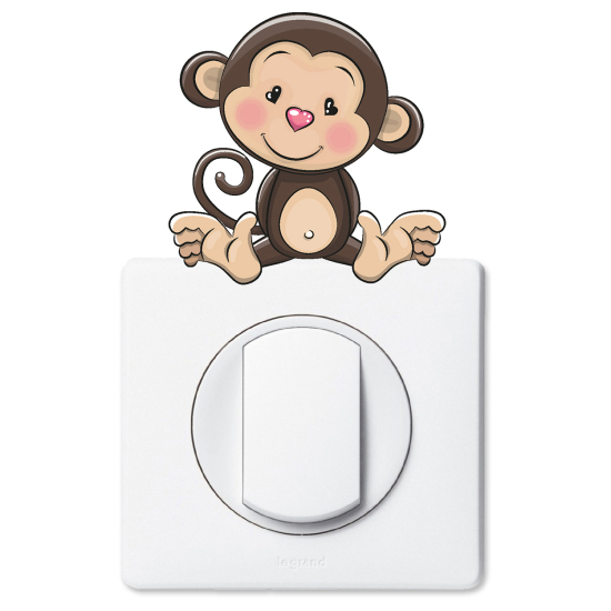 Stickers prises et interrupteurs - Singe