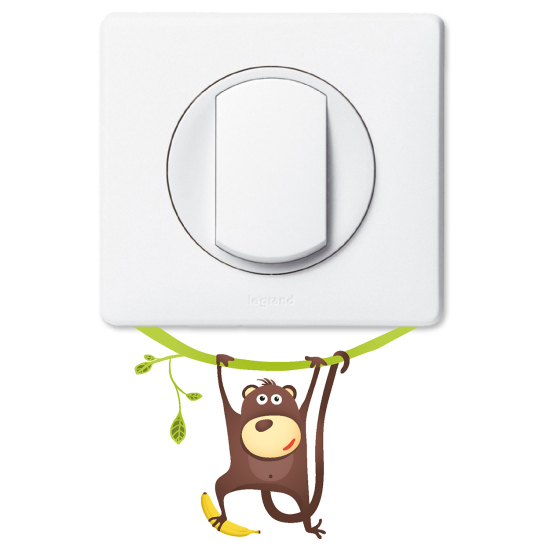 Stickers prises et interrupteurs - Singe