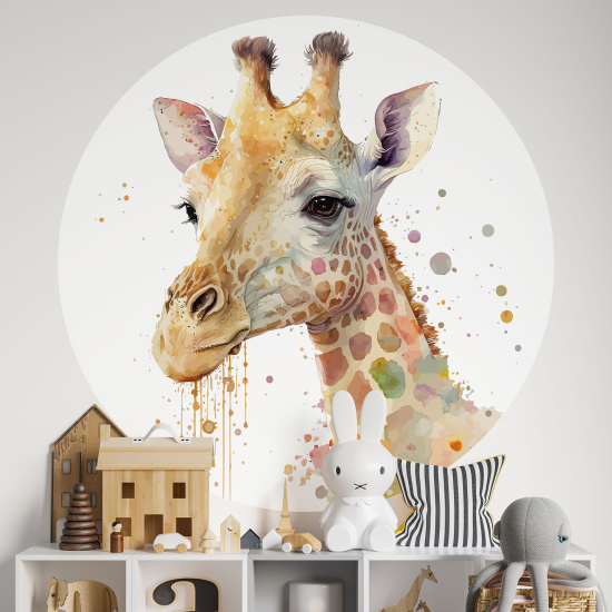 Stickers rond / cercle Enfants - Girafe