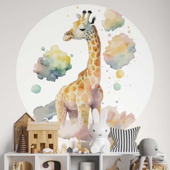 Stickers rond / cercle Enfants - Girafe